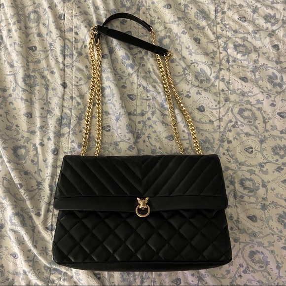 Quilted Black Shoulder Bag/Crossbody Purse - Picture 3 of 9